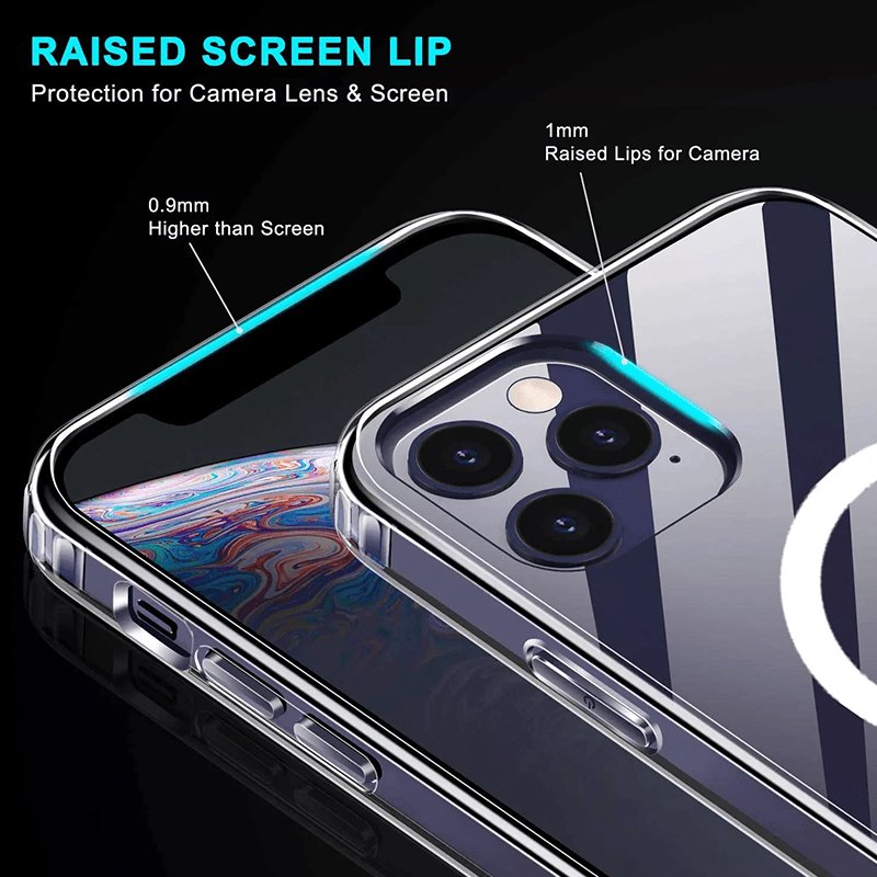 Magnetic Clear Case for iPhone 16 Pro Max with Packaging Box Transparent Acrylic Shockproof Mobile Cover