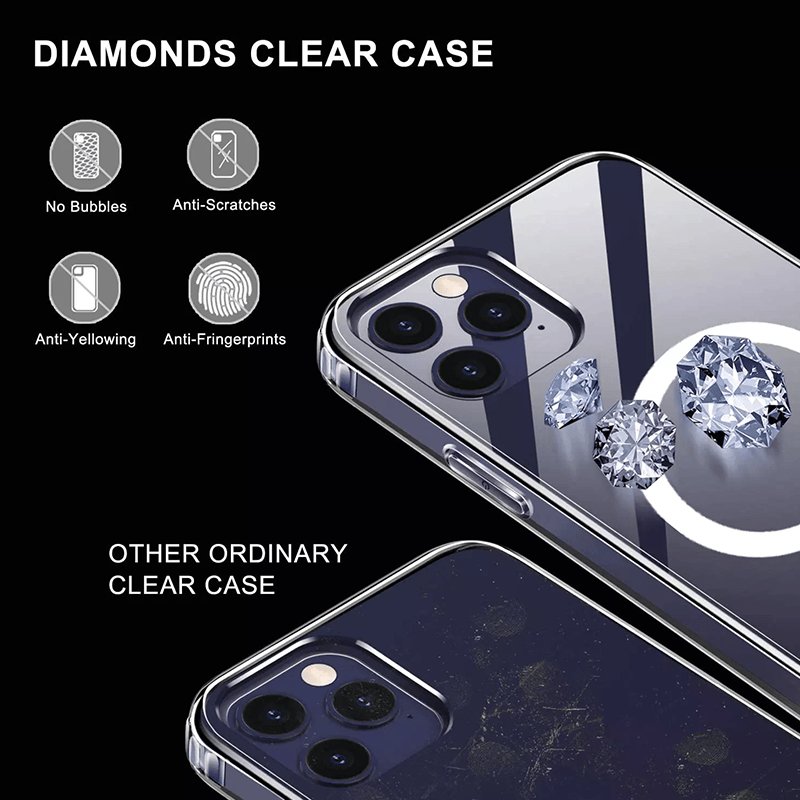 Magnetic Clear Case for iPhone 16 Pro Max with Packaging Box Transparent Acrylic Shockproof Mobile Cover