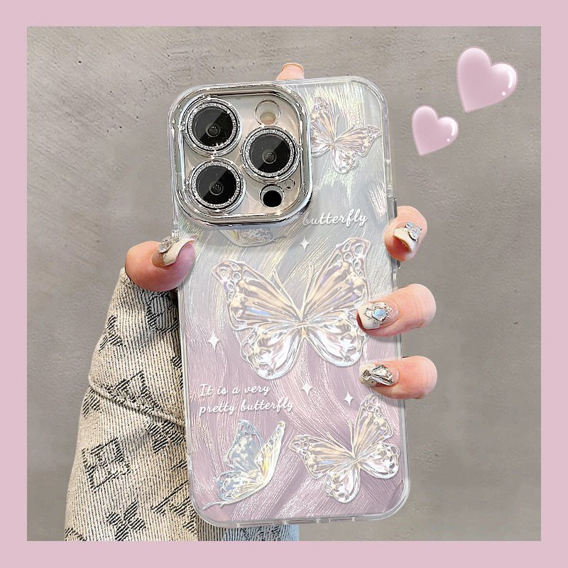 IMD glitter gradient bow phone case for iphone Xr Xs 11 12 13 14 15Pro Max Cell Cover funda