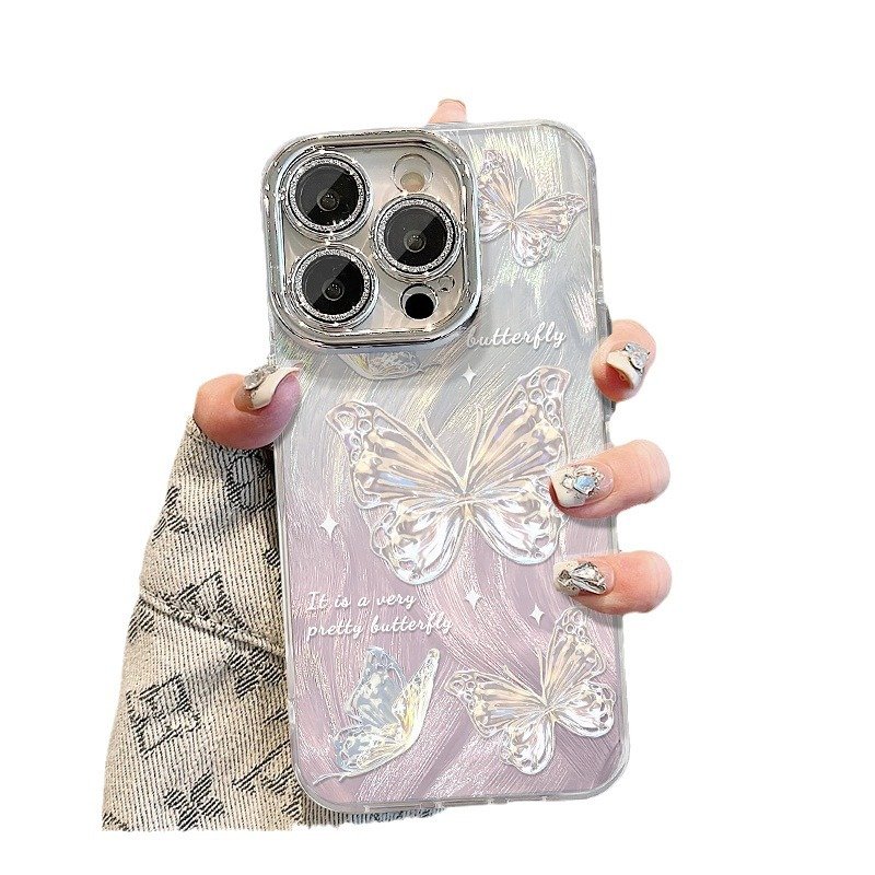 IMD glitter gradient bow phone case for iphone Xr Xs 11 12 13 14 15Pro Max Cell Cover funda