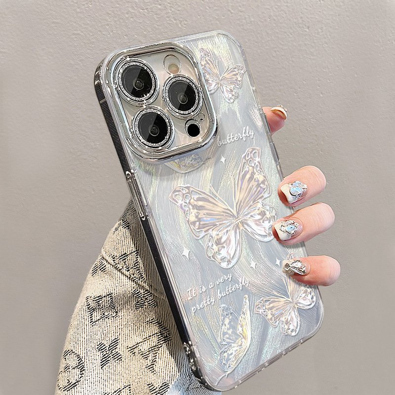 IMD glitter gradient bow phone case for iphone Xr Xs 11 12 13 14 15Pro Max Cell Cover funda