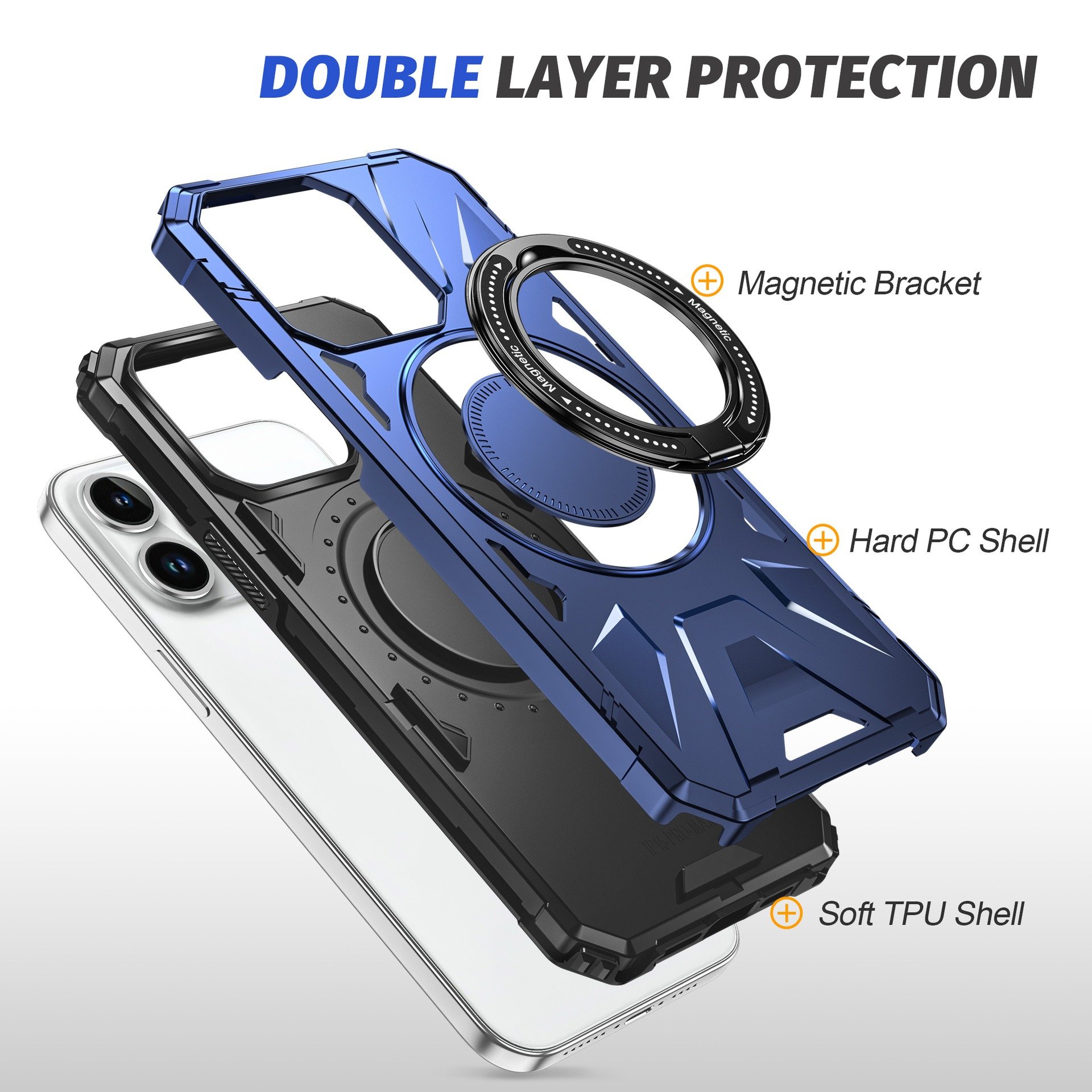 Fashion Plastic Full-wrap Drop-proof Protective Cell Phone Case For iPhone 11 12 13 14 15 Plus Pro Max Case