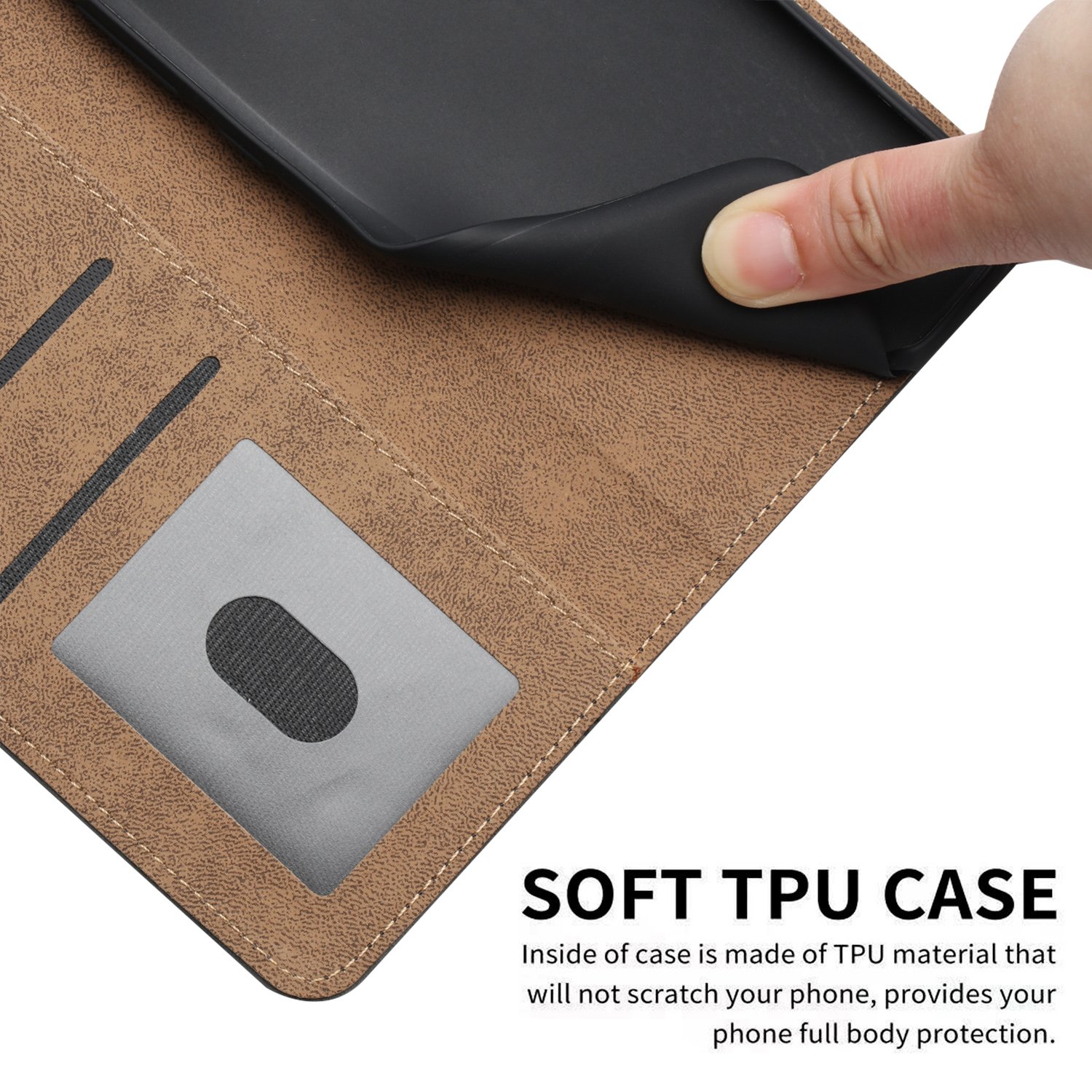 Wholesale mobile phone case for iPhone 15 cover leather flip with card solt cell phone covers for iPhone 15 14 13 12