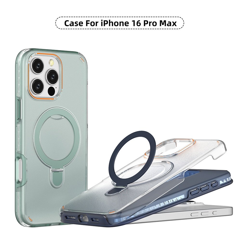 360 Rotatable Metal Ring Stand Magnetic Mobile Phone Case Back Cover For iPhone 16 Pro Max 16 Plus 15 14 13