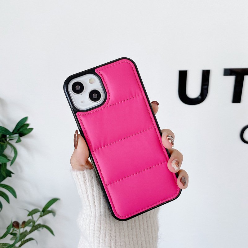 New Fashion Soft Down Cotton-padded Jacket Protective puffer back Cover For IPhone 13 12 11 Pro Max XS Mobile Phone Case