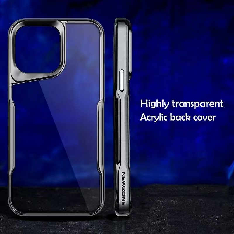 Luxury Electroplated TPU Soft Frame Phone Case For iPhone 11 12 13 14 15 Pro Max Shockproof Shell Acrylic Transparent Back Cover