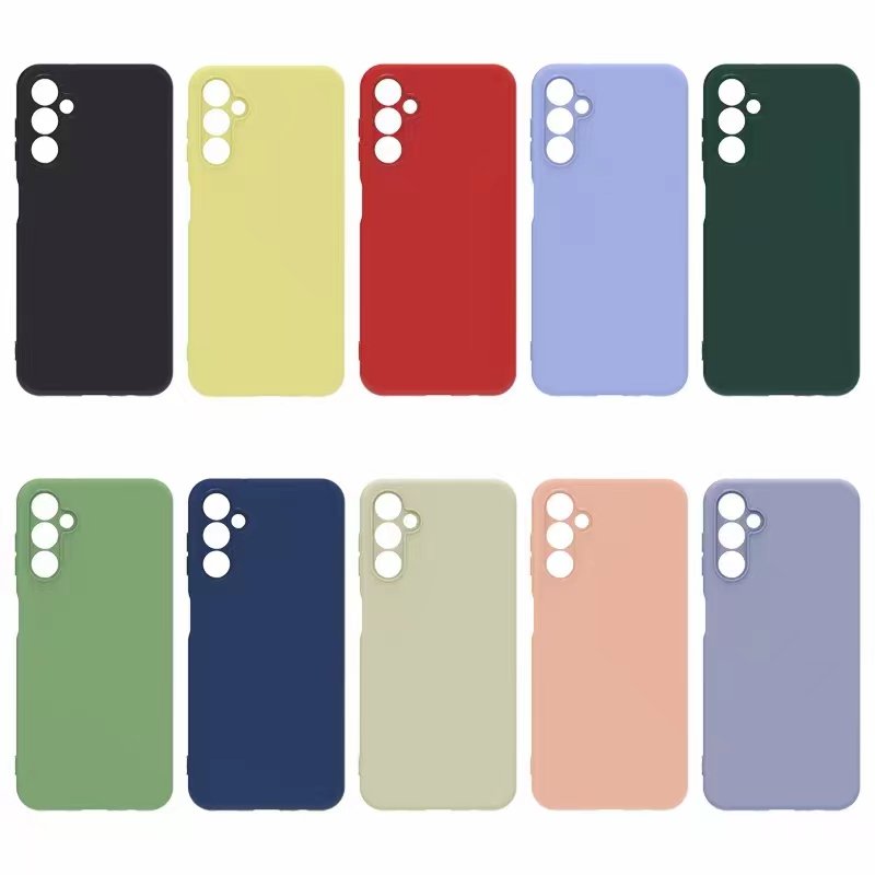 Liquid Silicon TPU Mobile Phone Case For Samsung S24 Ultra S23 Plus S22 Shockproof Back Cover For Galaxy A15 A05S A14 A34 A54 5G