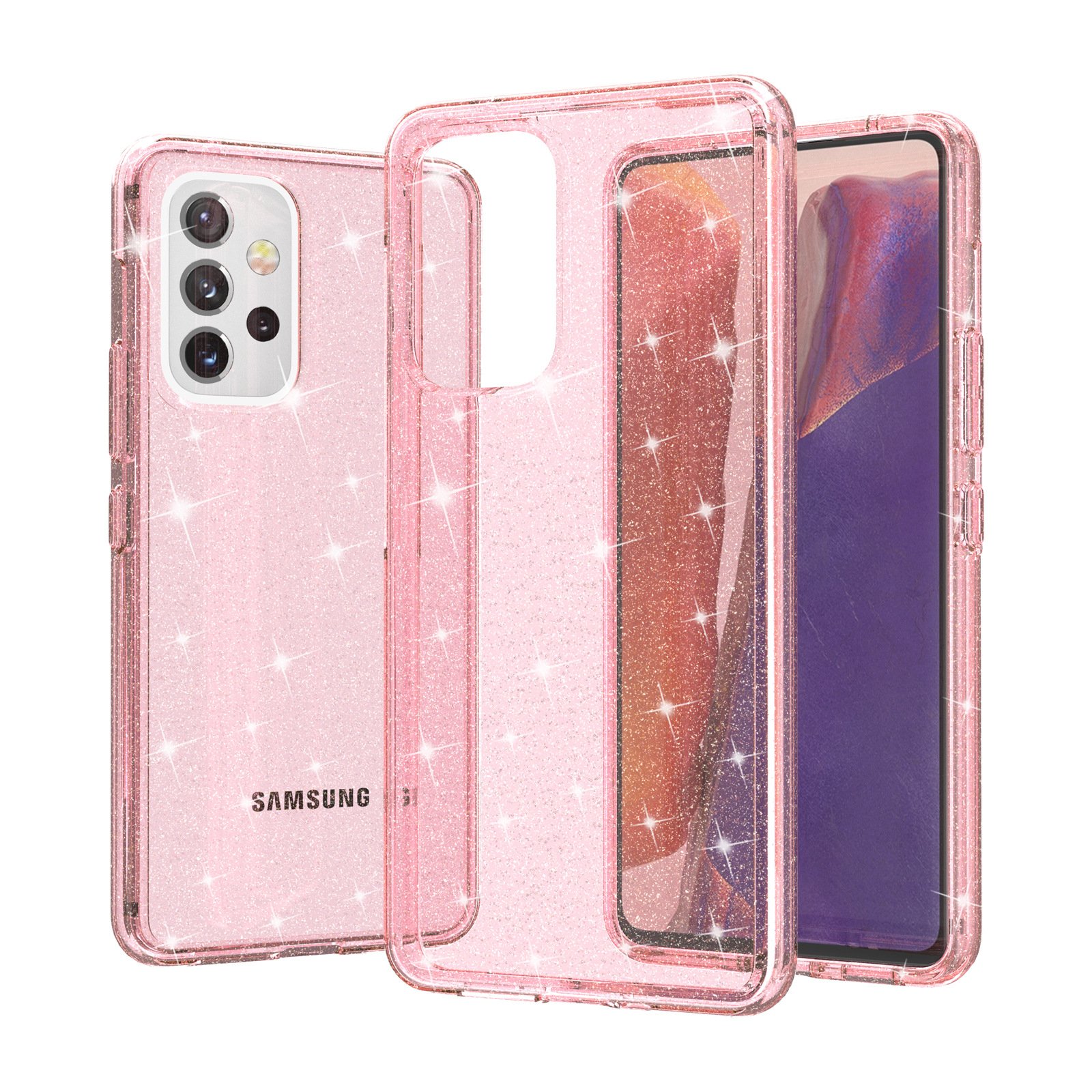 Shockproof Hard Transparent Glitter TPU PC phone case for samsung galaxy S24 FE S23 ultra 5g A15 A25 A35 A55 5G