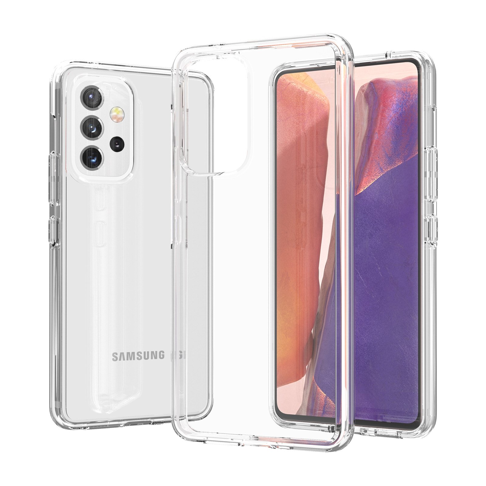 Shockproof Hard Transparent Glitter TPU PC phone case for samsung galaxy S24 FE S23 ultra 5g A15 A25 A35 A55 5G