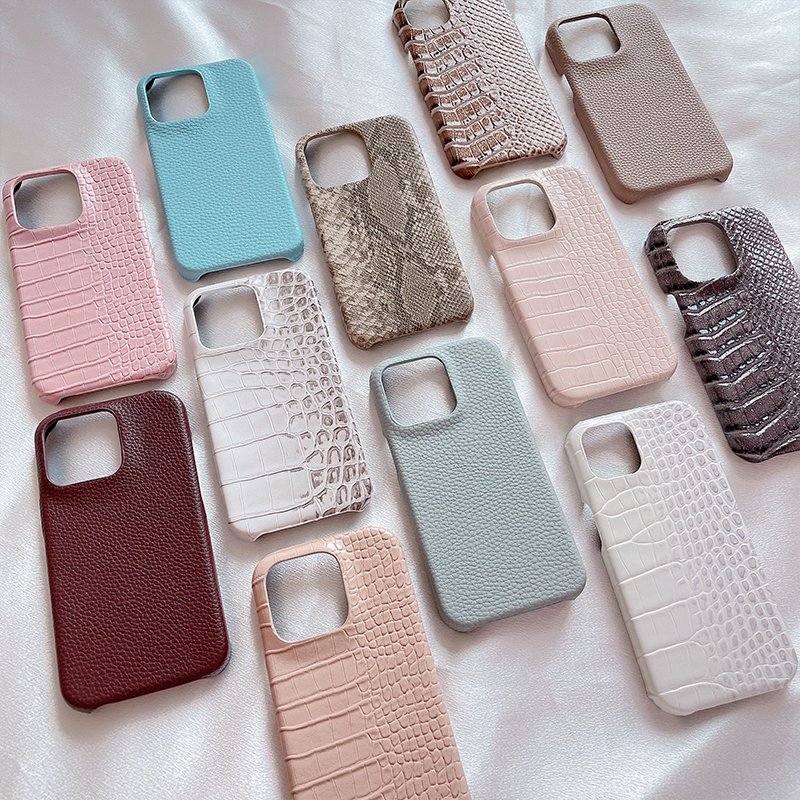 multicolour max snake crocodile genuine leather mobile phone case for 13 14 15
