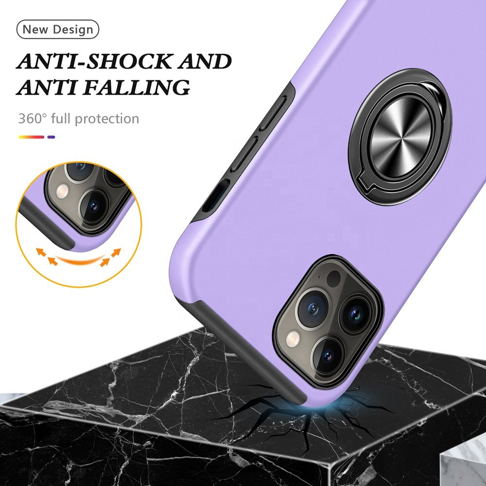 HUAXUN High Quality Magnetic TPU Invisible Stand Ring Holder Phone Case for Apple Iphone 14 13 Pro Max