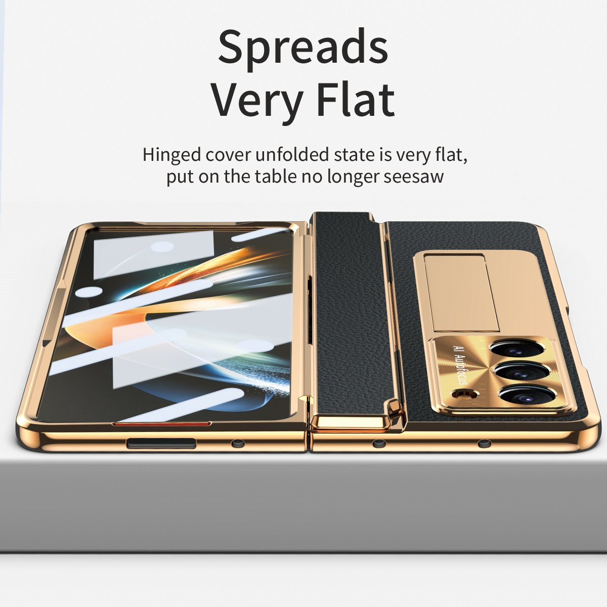 Phone Case For Samsung Galaxy Z Fold 6 5 4 5G 2024 Leather Holder Glass All-Inclusive PC Shockproof Case