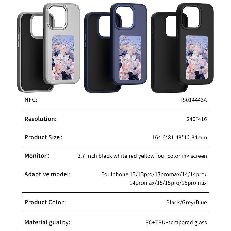 Custom Luxury Mobile Phone Cases with Ink Screen Display DIY pictures on the phone case For iPhone 12 13 14 15 16 Pro Max