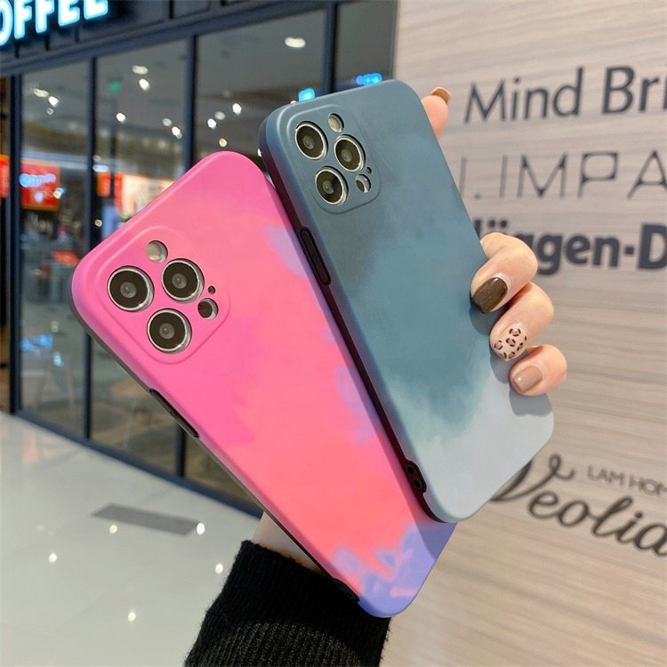 Watercolor Design Oil Painting Soft IMD Craft Gradient TPU Full Protective Cell Phone Case for iPhone 13 12 Mini/12 12 Pro