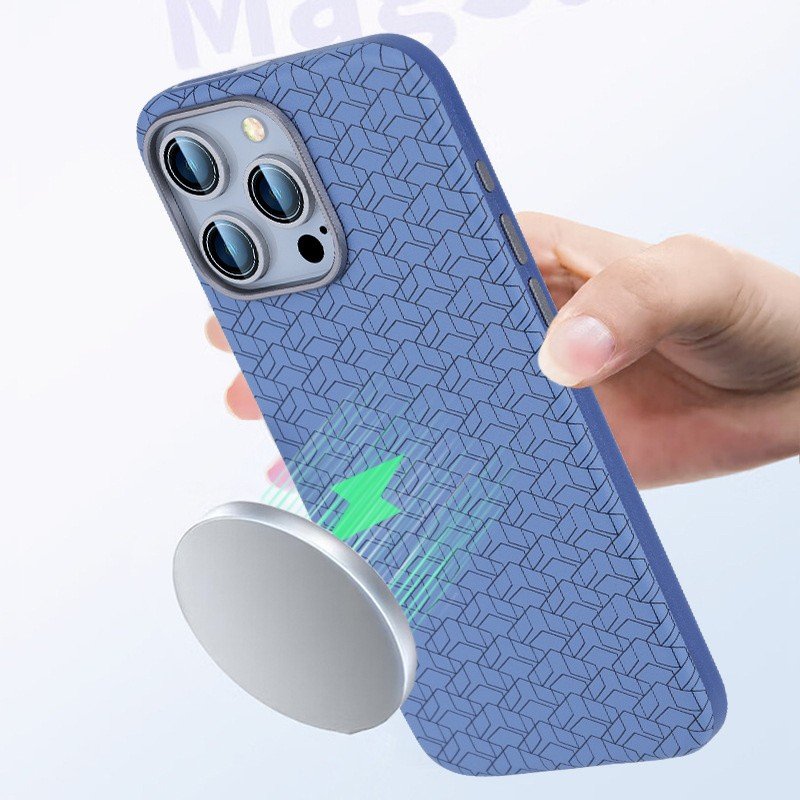 High Quality PU Leather Aluminum Alloy Camera Frame Metal Buttons Magnetic Charging Phone Case For iPhone 13 14 ProMax 15 16 Pro