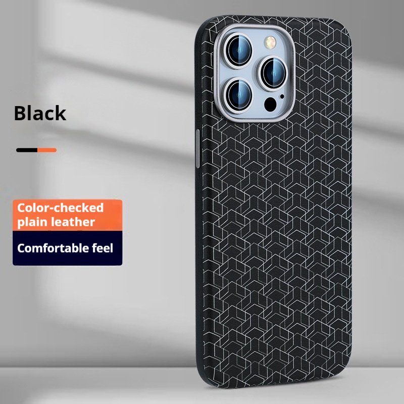 High Quality PU Leather Aluminum Alloy Camera Frame Metal Buttons Magnetic Charging Phone Case For iPhone 13 14 ProMax 15 16 Pro