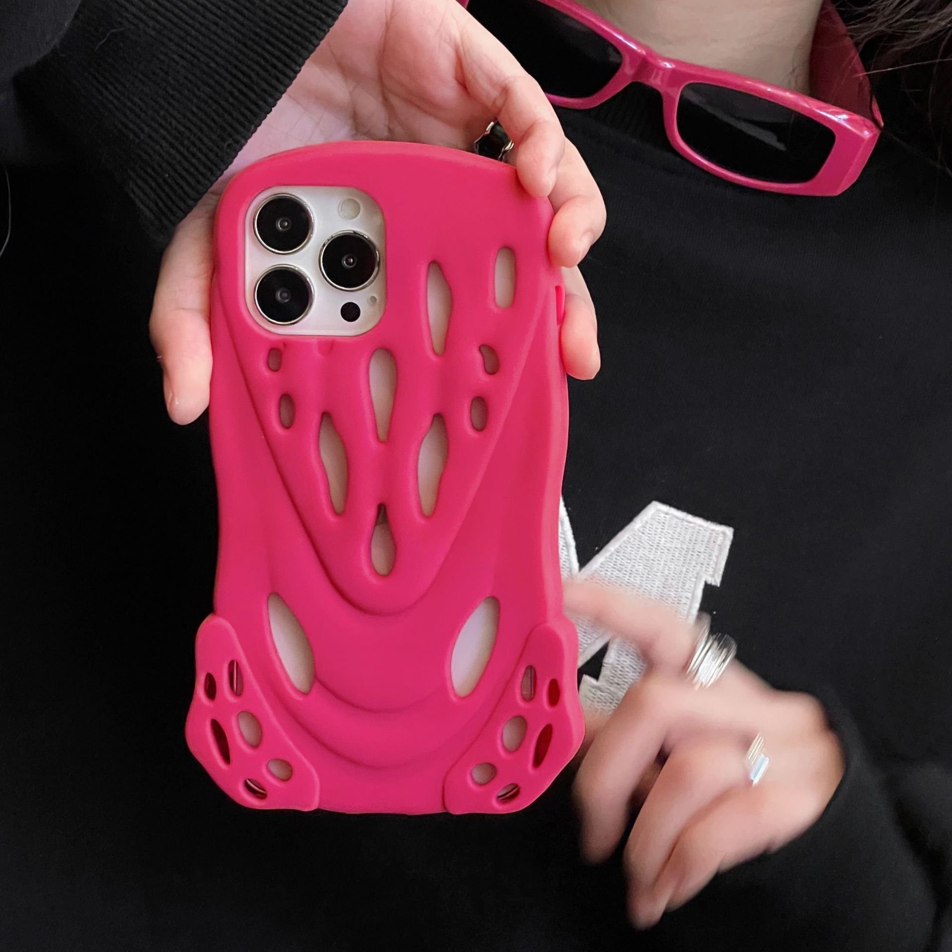 SHKL Wholesale Mobile Phone Case Cover Bag Cases Cave Creative Pink Silicone Waterproof Clear Design 13 14 15 Pro Max For iphone