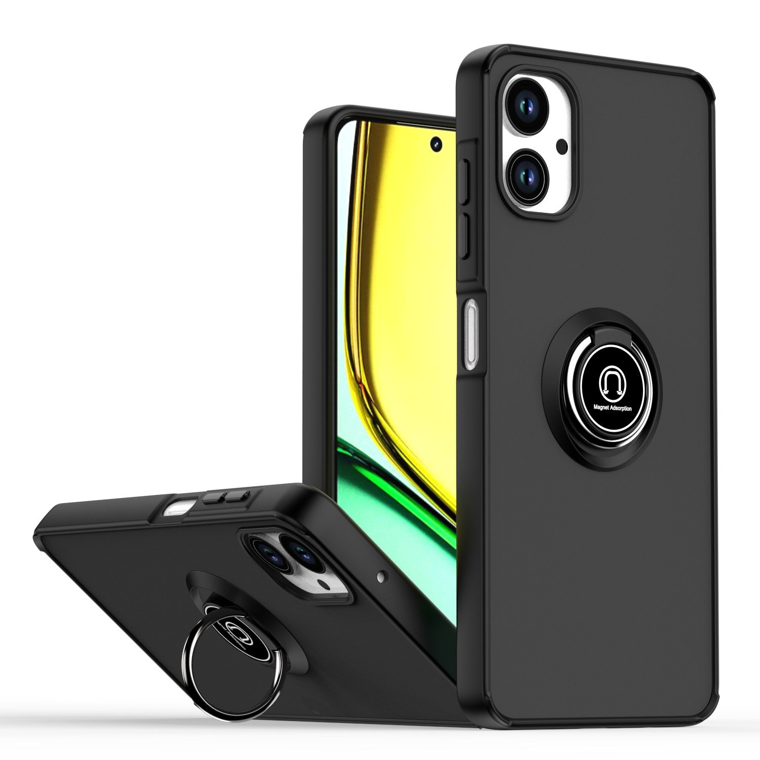 Translucent Slim Smoke Magnetic Mobile Phone Cases For OPPO A3 A60 A80 A79 A38 A58 5G Ring Holder Car Mount Kickstand Back Cover