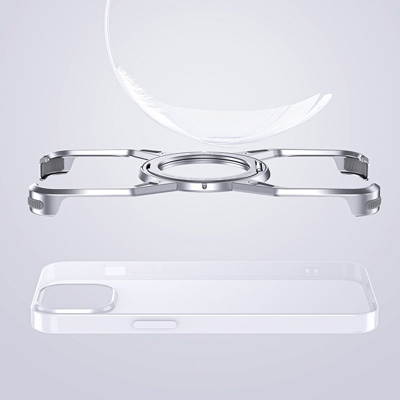 new arrival 360 degree rotatable aluminum magnetic wireless charging kickstand phone case cover for iphone 15 pro max 14 13 pro