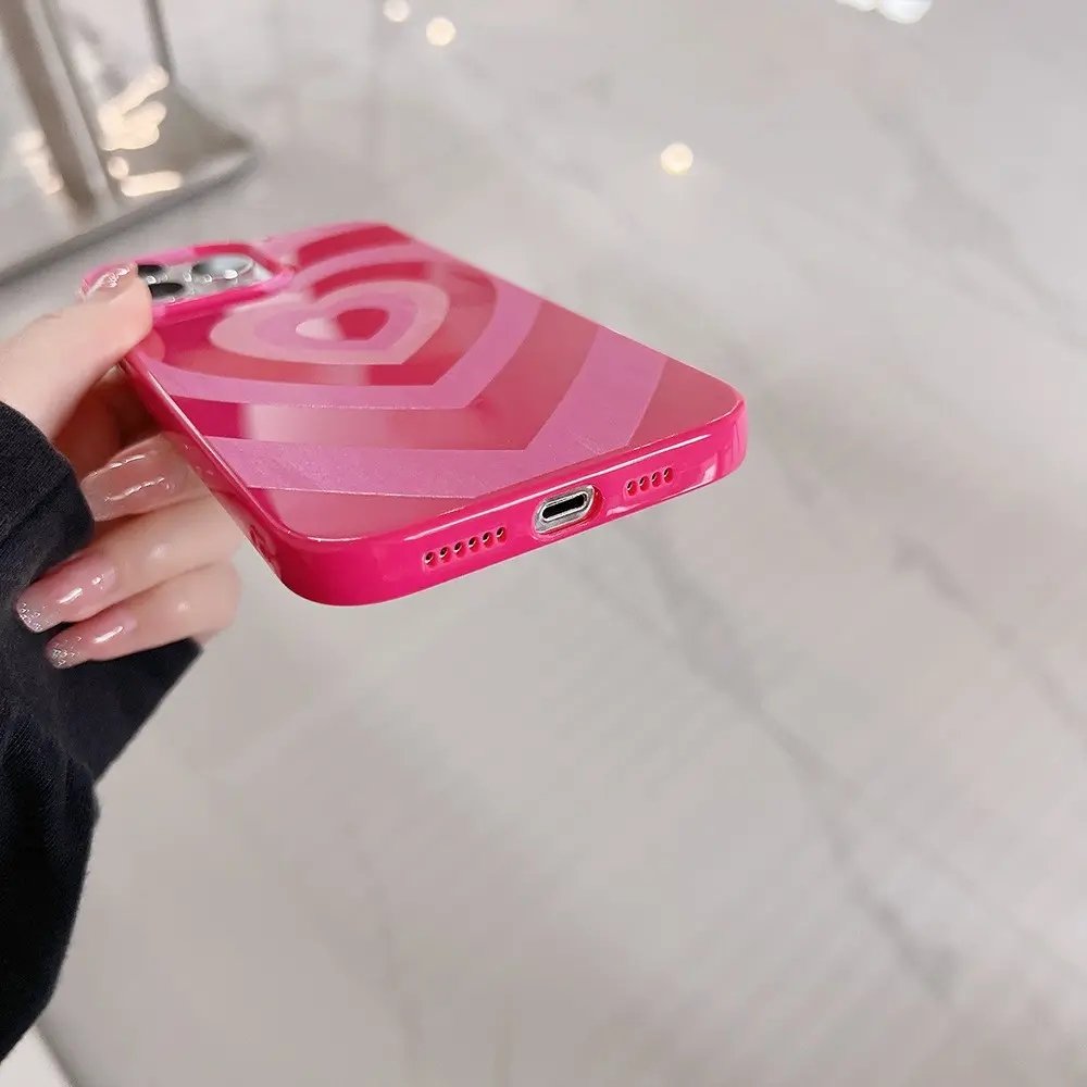 Cute Cool Love Heart Pattern Girls Shockproof Cell Phone Case For iphone 15 14 13 12 11 promax 13 promax XS XR casing