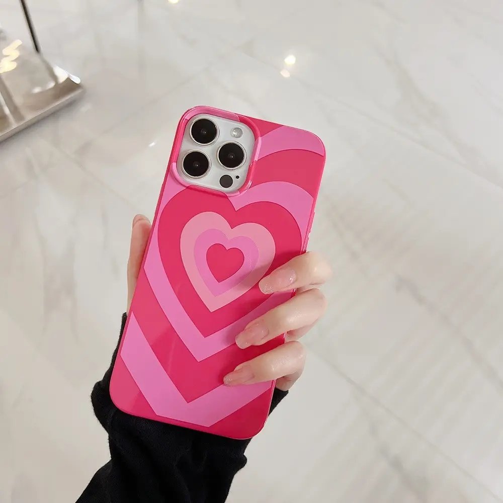 Cute Cool Love Heart Pattern Girls Shockproof Cell Phone Case For iphone 15 14 13 12 11 promax 13 promax XS XR casing
