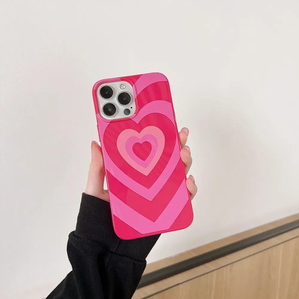 Cute Cool Love Heart Pattern Girls Shockproof Cell Phone Case For iphone 15 14 13 12 11 promax 13 promax XS XR casing