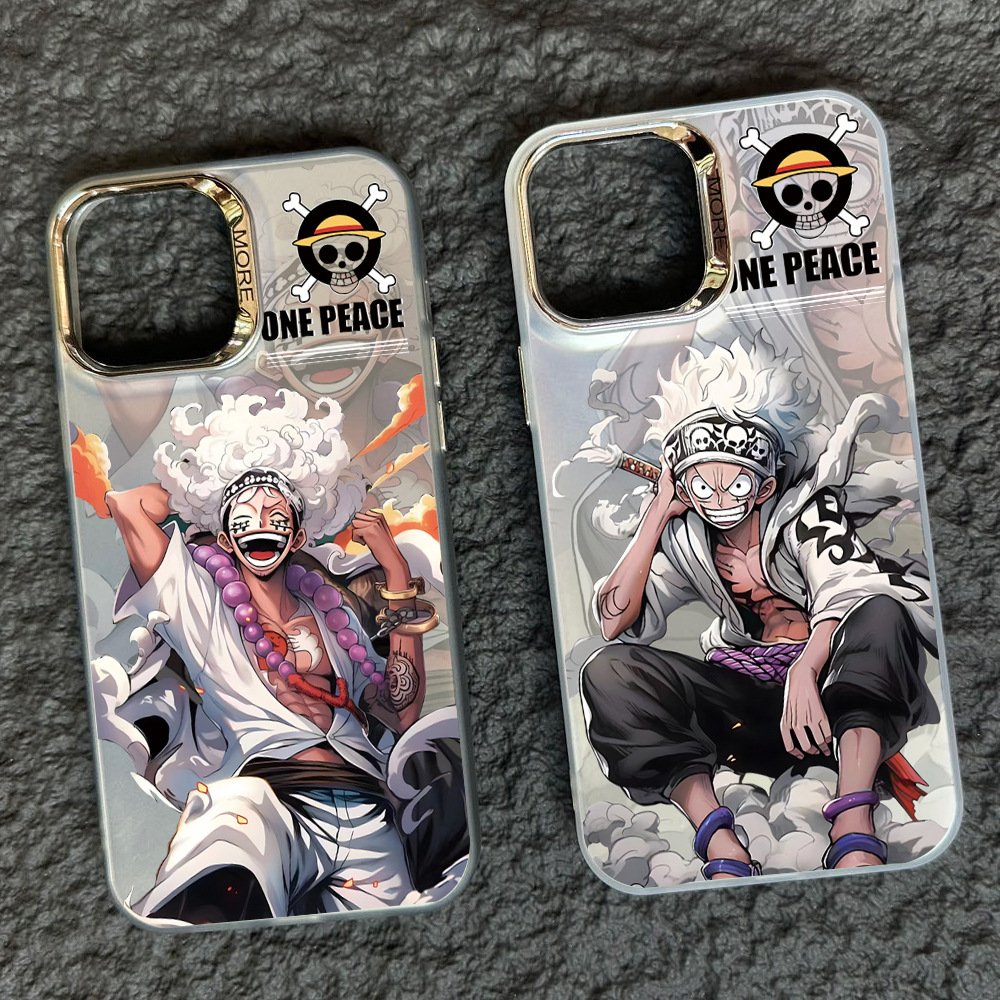 Electroplated IMD double-layer color silver anime luffy phone case for iphone 11 12 13 14 15 promax Cartoon Design mobile covers