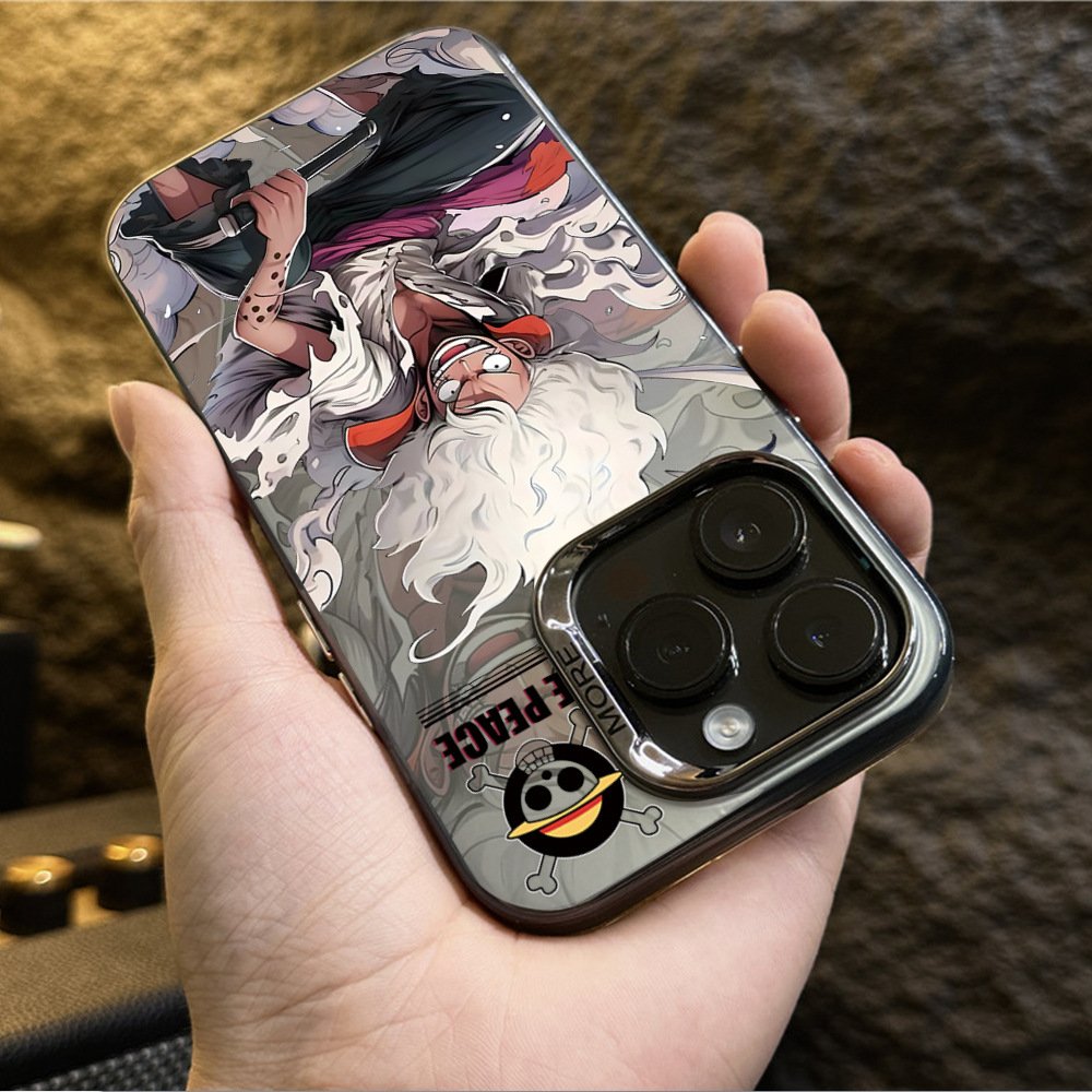 Electroplated IMD double-layer color silver anime luffy phone case for iphone 11 12 13 14 15 promax Cartoon Design mobile covers