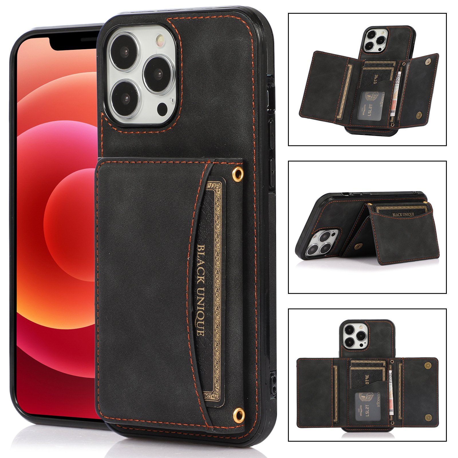 New pu flip leather wallet mobile phone case for Samsung s22 s22 plus hard back credit card slot phone case for galaxy s22 ultra