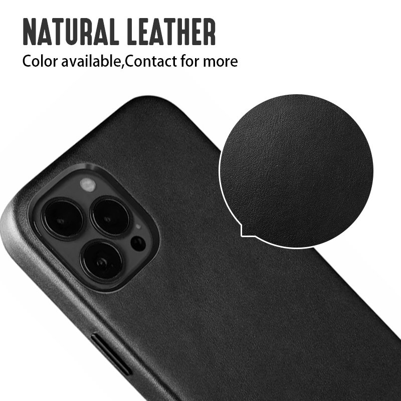 Fashionable Mobile Phone Cover Cowhide Leather Cell Phone Case for Phone 15 14 13 pro max
