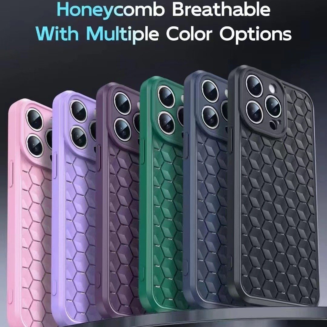 Suitable for iPhone 11 12 13 14 15 mobile phone case heat dissipation breathable phone case soft full-cover lens protective case