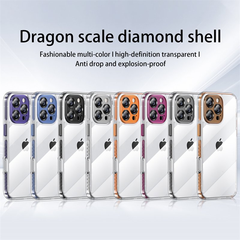Hot Selling Fall Resistant Transparent Acrylic Protective Case For iPhone16 15 14 13 12 Pro Max With Lens Film Protection