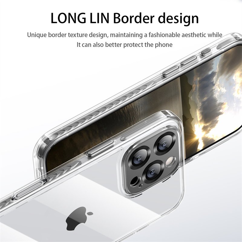 Hot Selling Fall Resistant Transparent Acrylic Protective Case For iPhone16 15 14 13 12 Pro Max With Lens Film Protection