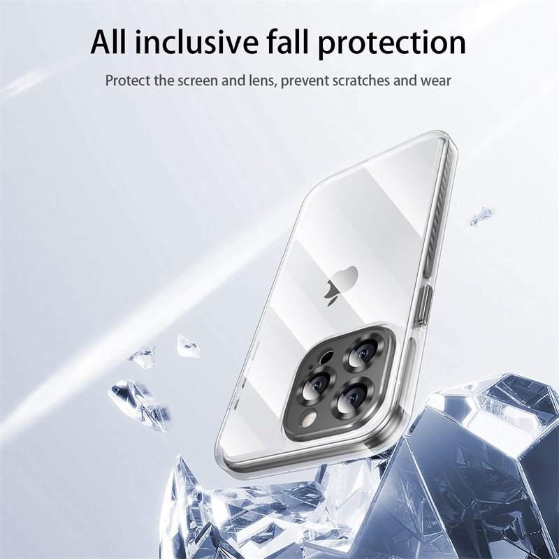 Hot Selling Fall Resistant Transparent Acrylic Protective Case For iPhone16 15 14 13 12 Pro Max With Lens Film Protection