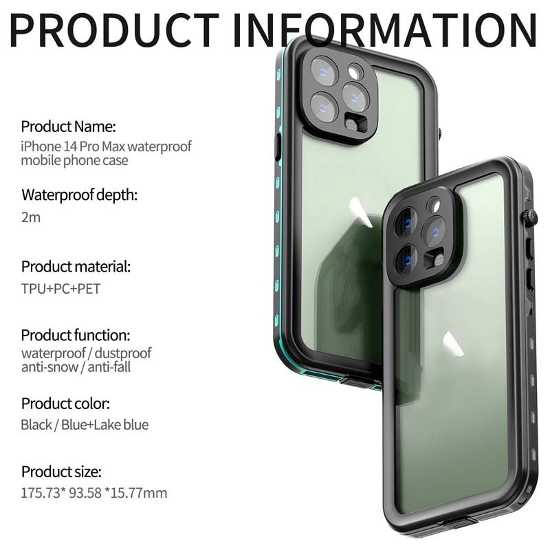 New Arrival Dirtproof Shockproof Wireless Charging Response Sensitivity and Touch Waterproof Phone Case for iPhone 14 Pro Max