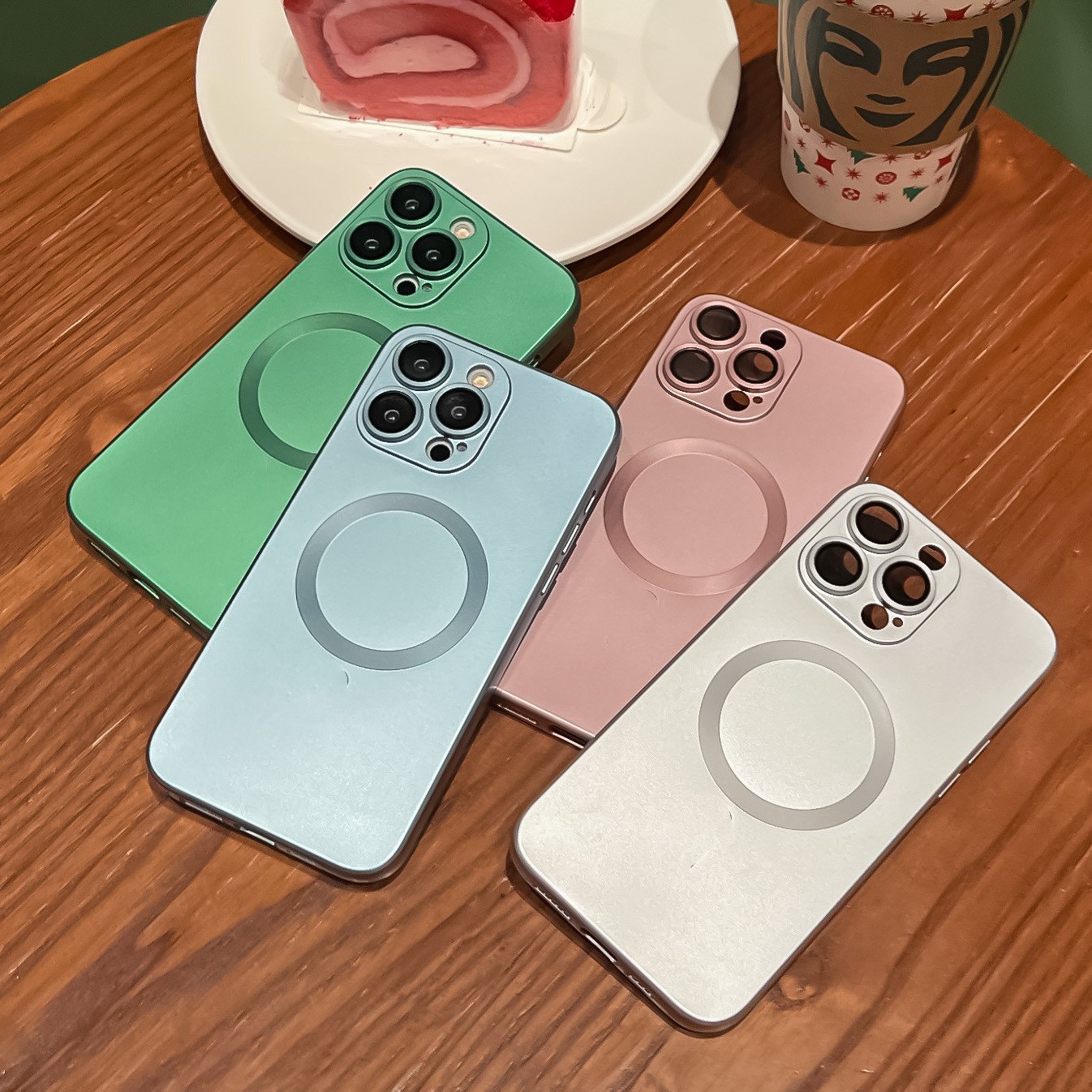For iPhone 15 pro max Magnetic Phone Case for iPhone 13 12 with Lens glass wireless charger 14 Pro Matte Mobile Phone Cases