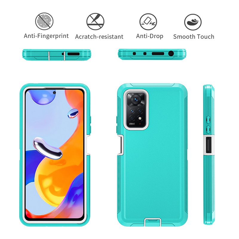 For Redmi Note 11Pro 11S Phone Case 3 in 1 Full Protection Hard PC+TPU Defender Phone Case With Holder