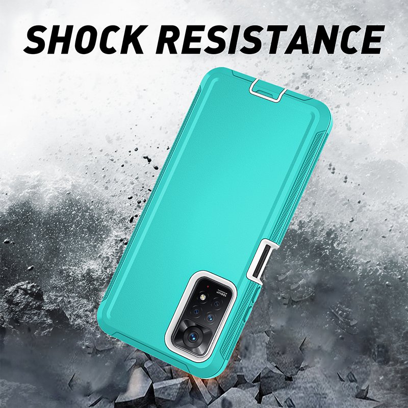 For Redmi Note 11Pro 11S Phone Case 3 in 1 Full Protection Hard PC+TPU Defender Phone Case With Holder