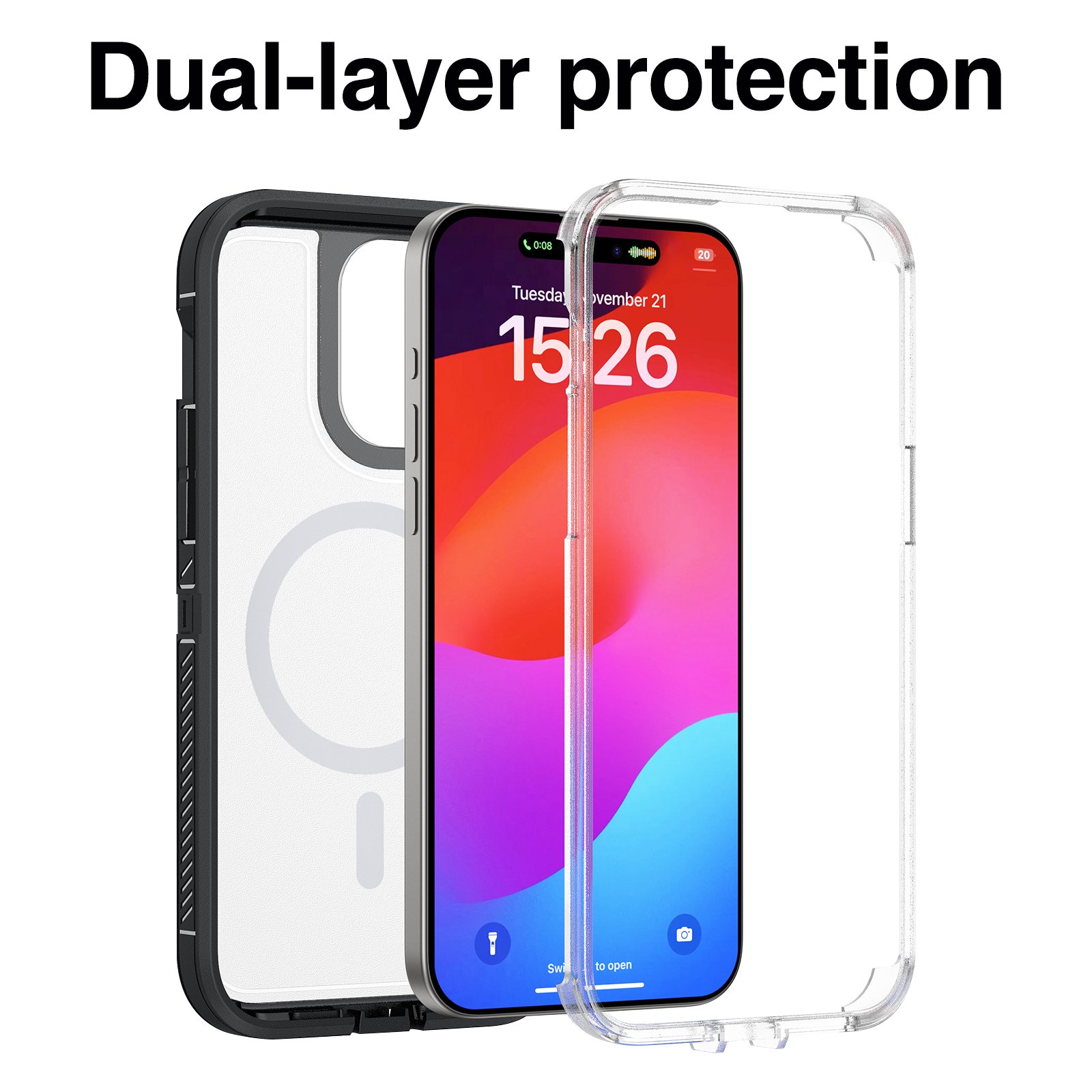 For iPhone 16 15 14 Plus 13 12 Pro Max 360 Full Body Cover Rugged Shockproof Phone Case With Magnetic Wireless Charging