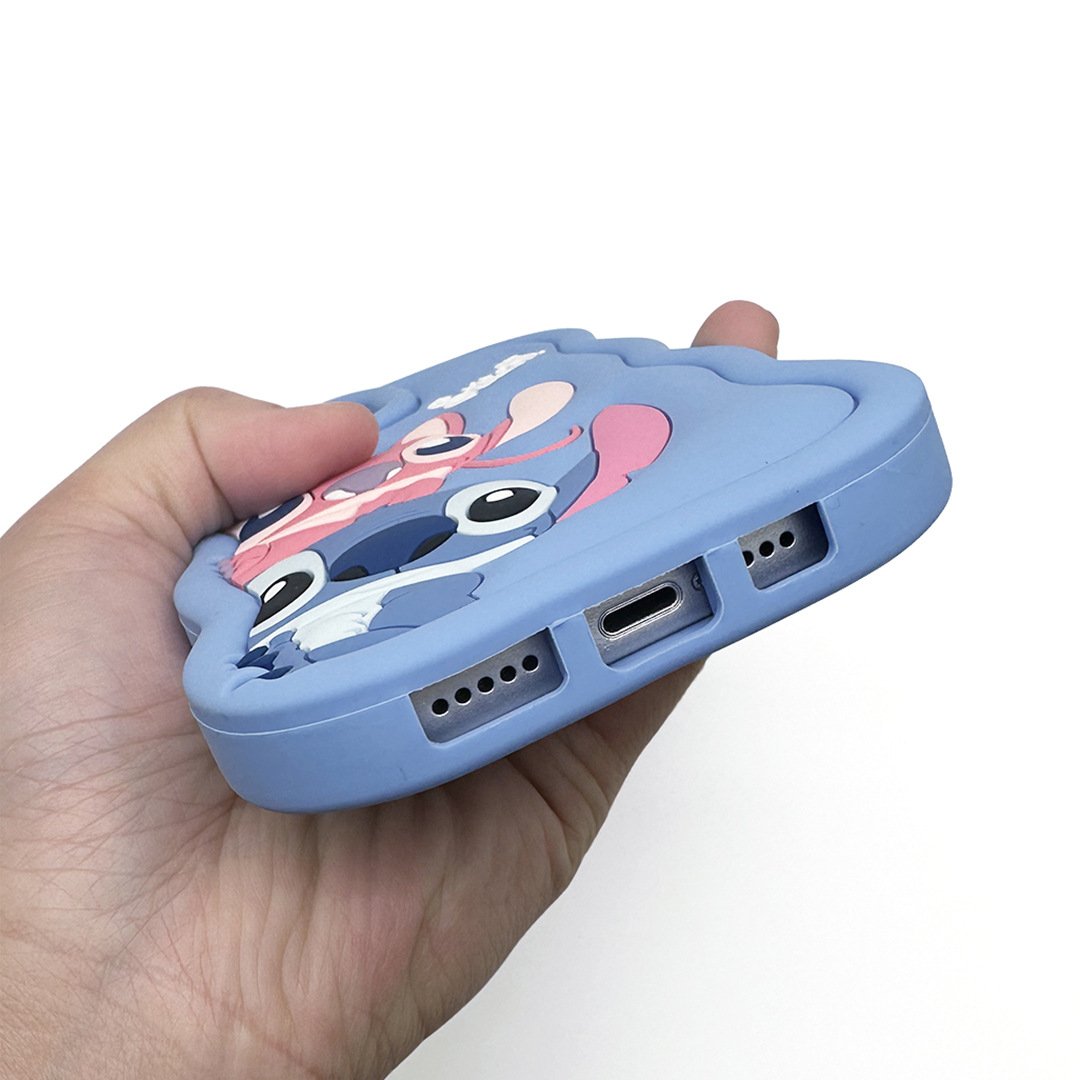 Hot sale Cute Stitch Stereo 3D Wave Phone Case for iPhone 11 12 13 14 15 Pro Max Cartoon Silicone Anti-fall Phone Accessories