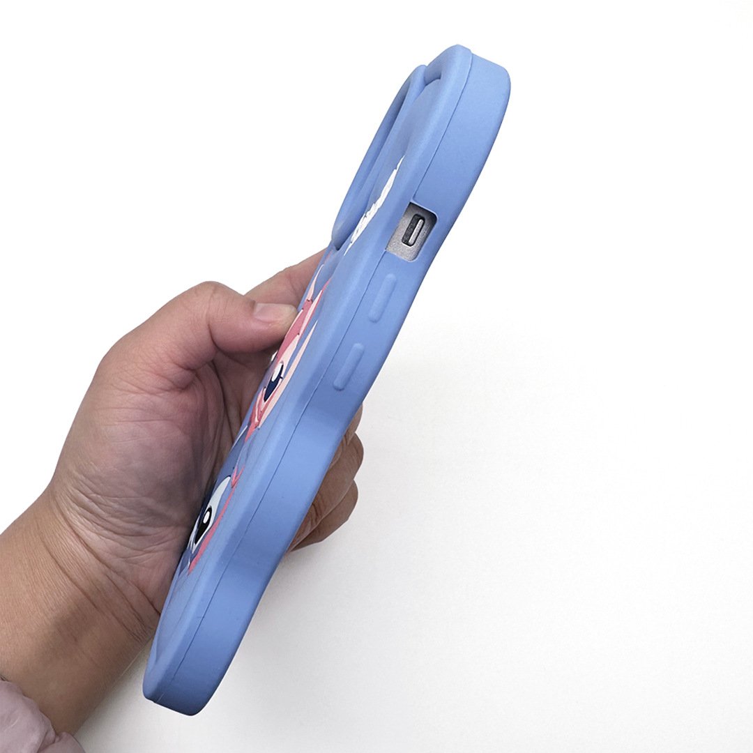 Hot sale Cute Stitch Stereo 3D Wave Phone Case for iPhone 11 12 13 14 15 Pro Max Cartoon Silicone Anti-fall Phone Accessories