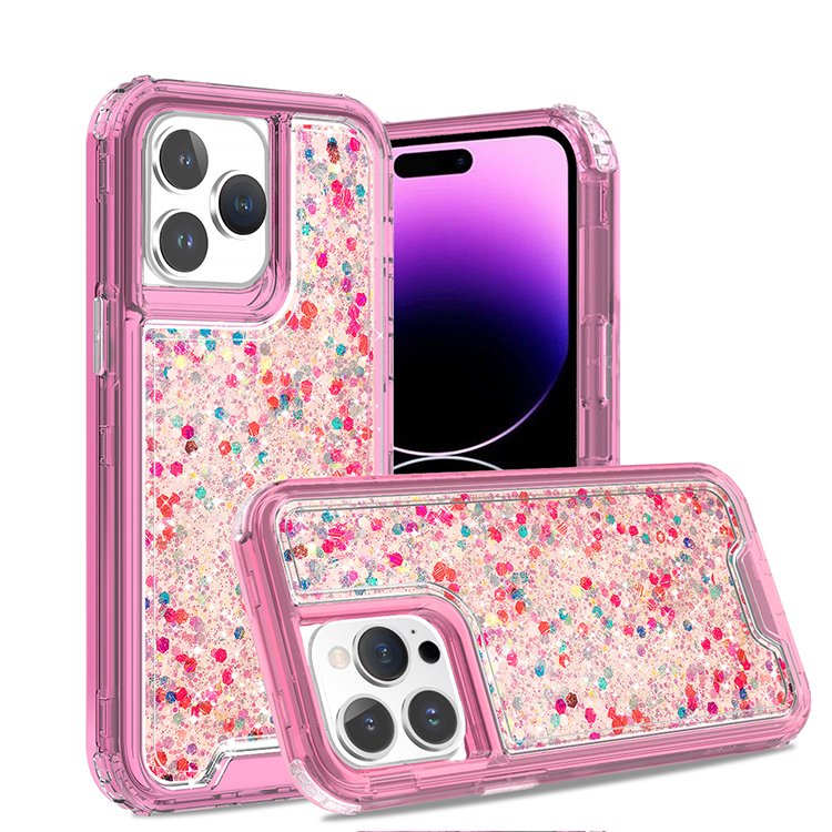 trending product 2024 3 layers armor drop glue glitter phone case cover for iphone 16 15 14 13 pro max for samsung A15 A25 A35