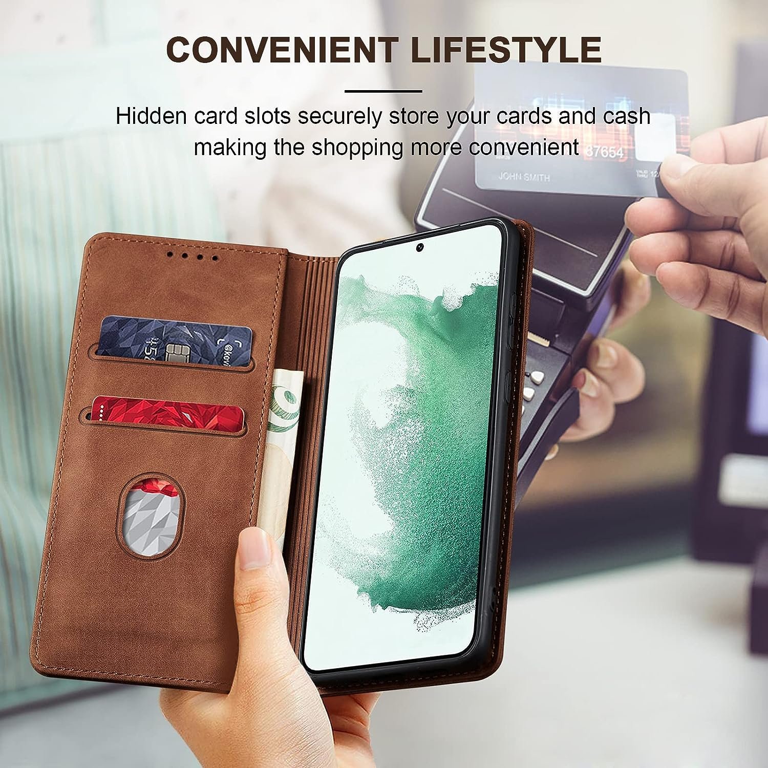 Men Women Leather Wallets Mobile Phone Cases For Samsung Galaxy S24 S23 Plus Ultra 5G Kickstand Full Cover Protection Back Cover