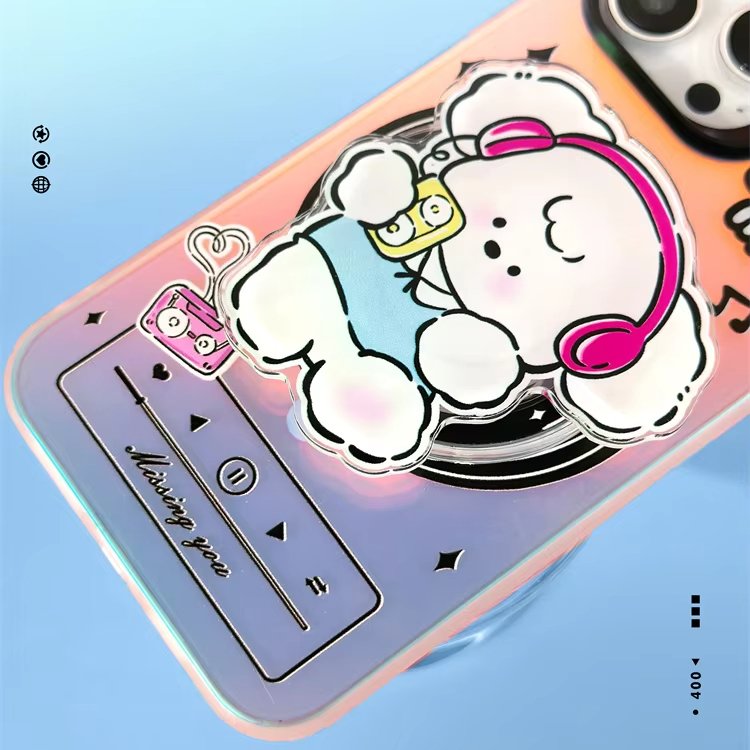 2024 New Customized Cute Frosted Laser With Magnetic Stand Set Cell Phone Case Shockproof For iPhone 16 15 14 13 12 Pro Max Plus