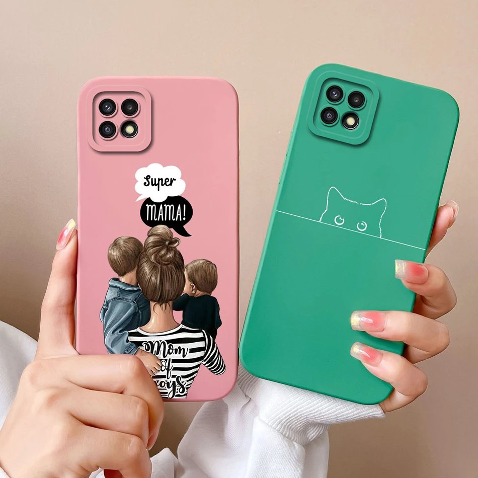Case For Samsung Galaxy A 22 A22S Candy Soft Liquid Silicone Full Protection Phone Back Cover For Samsung A22 4G 5G A 22S Bumper