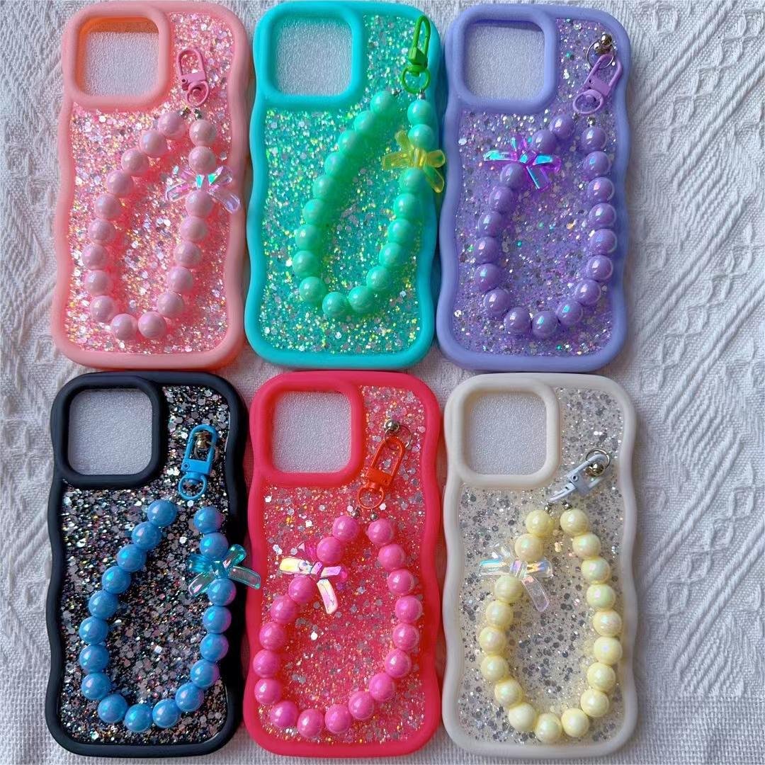 Simple Diamond Glitter Girl Bracelet TPU Mobile Phone Cases for Samsung Xiaomi Apple Huawei Vivo Oppo TECNO Infinix ITEL