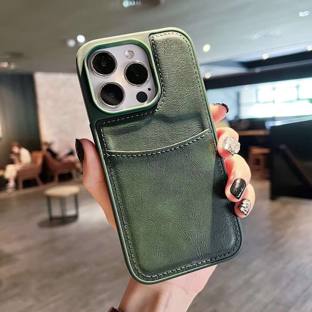 trendy stylish protective leather back mobile case for iphone 15 pro max microfiber inside card slot cover for iphone 14 13 1211