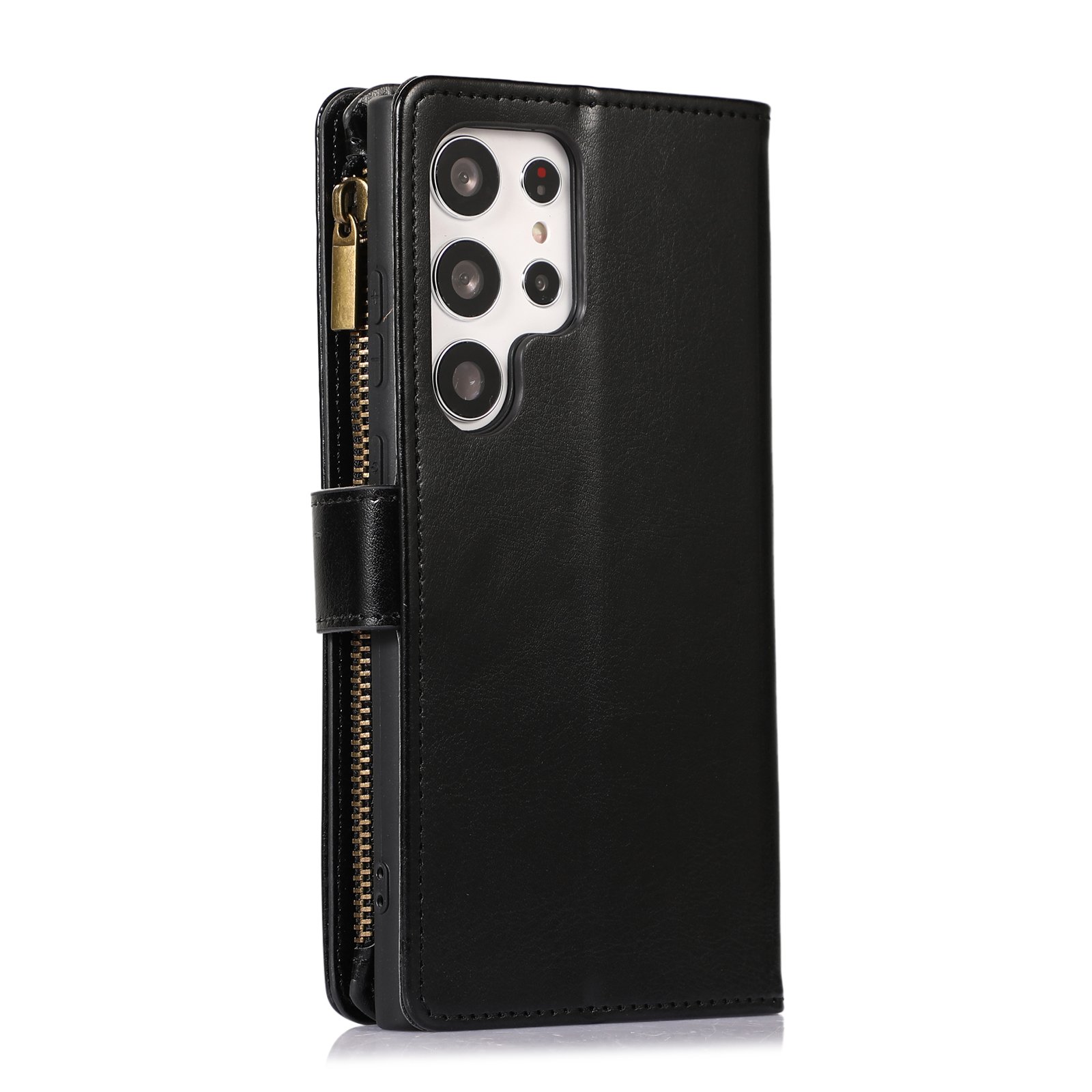 business style zipper pu flip wallet card slot case for samsung S24 ultra kicsktand phone cover for samsung s22 s21 s23 fe