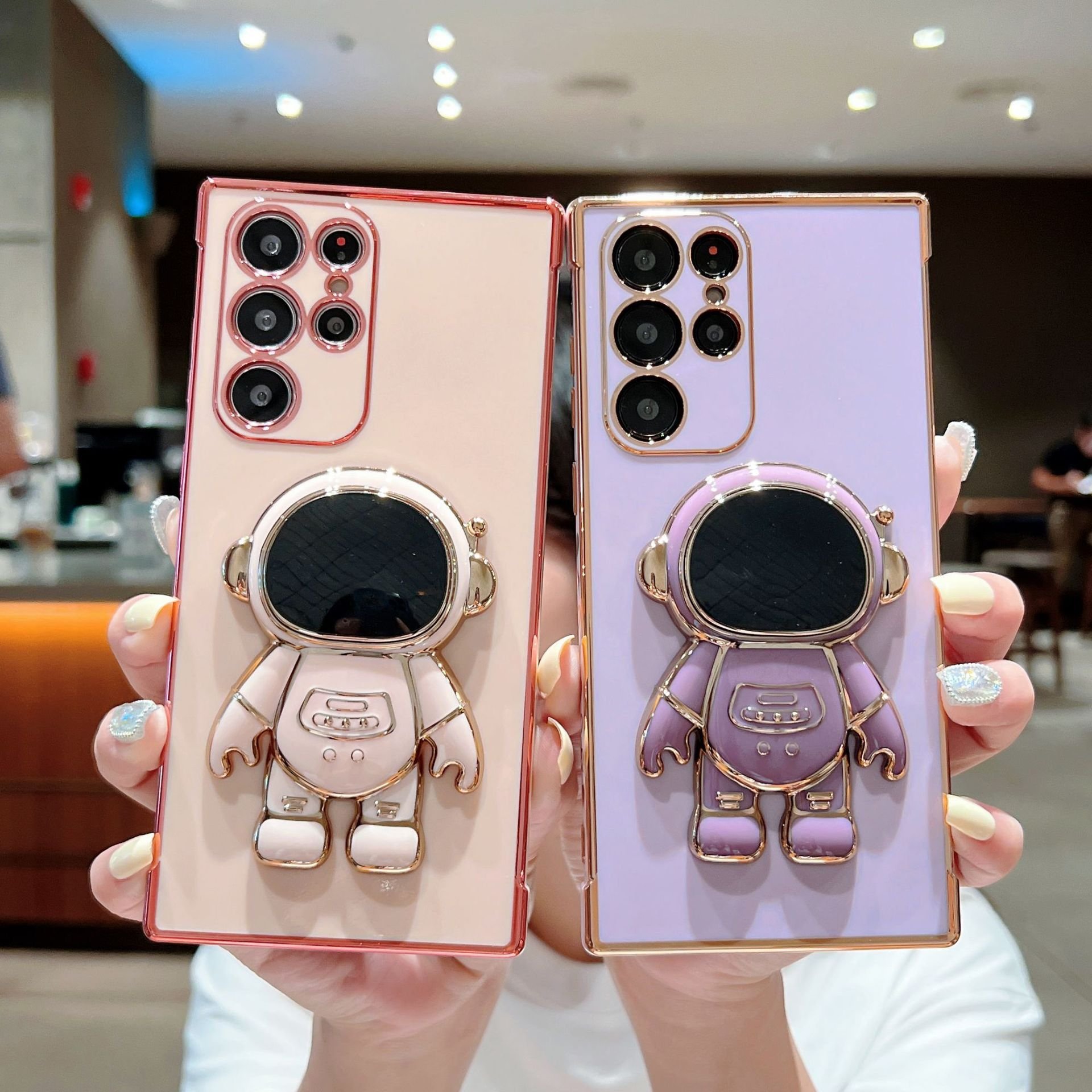 High Quality TPU Camera Lens Protection Shell Phone Case For Samsung s21 S22 S23 S24 Ultra Austronaut Holder