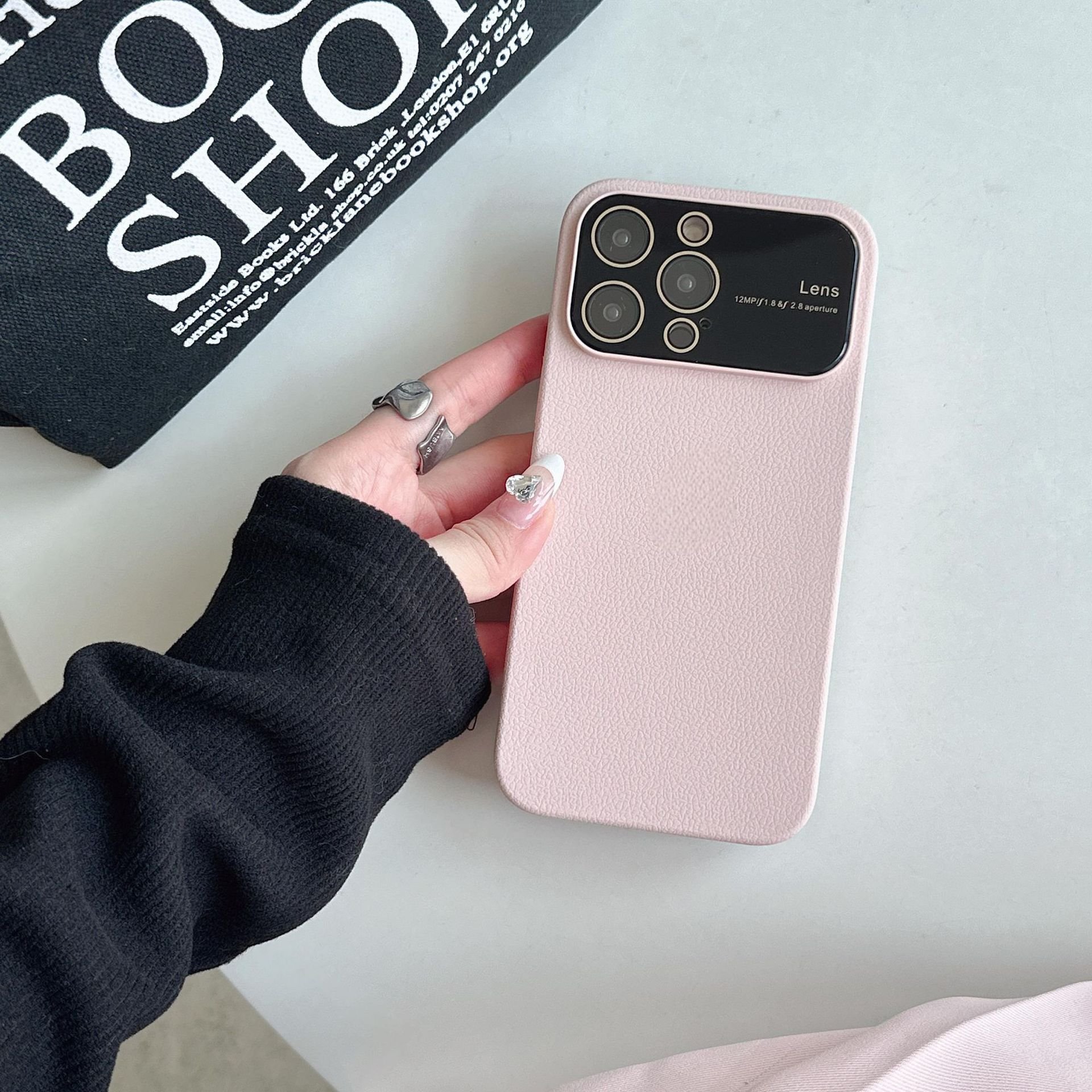 New shockproof soft pebbled leather max camera lens protection cell mobile phone case for iPhone 13 14 15 pro max cases